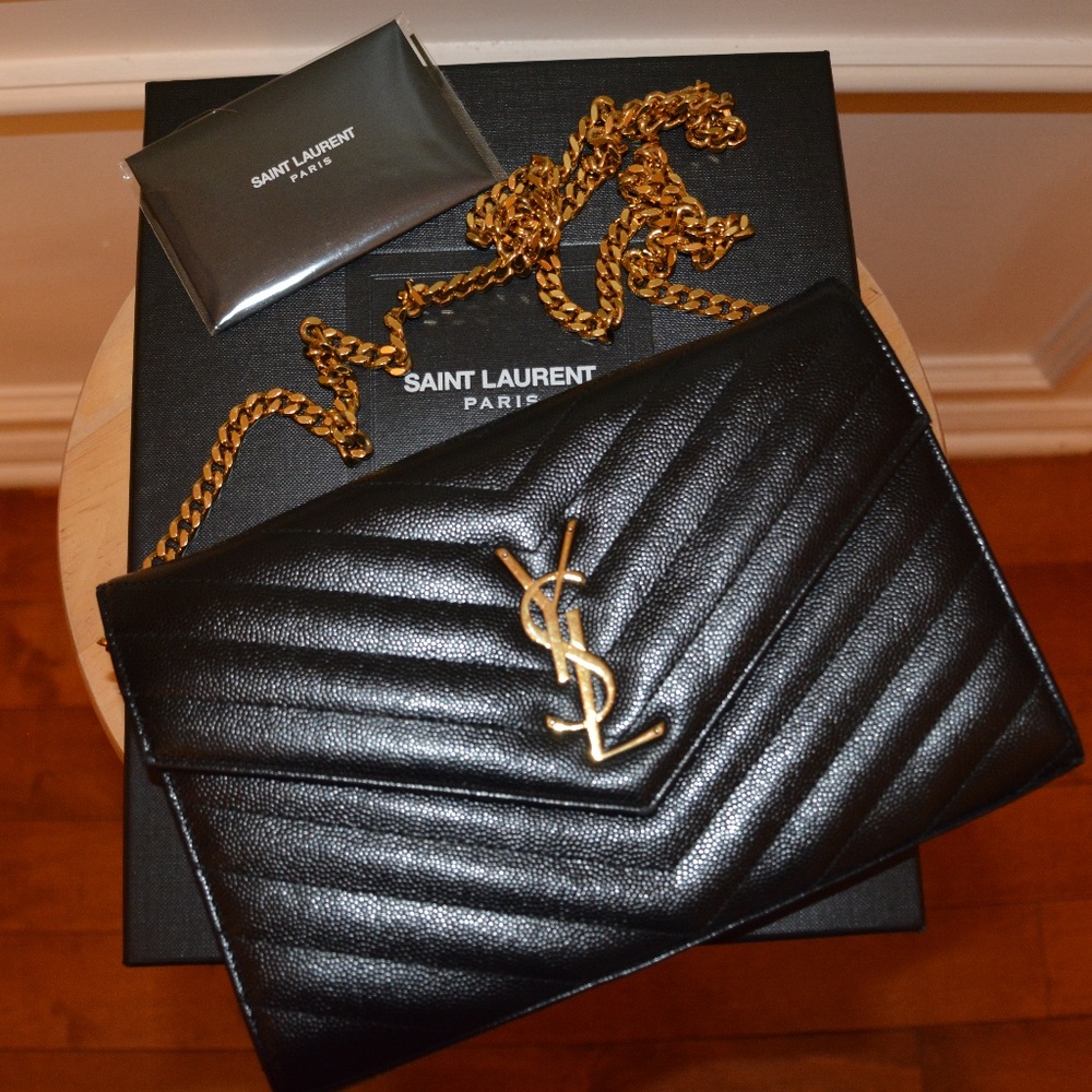Saint Laurent Monogram Chain Wallet